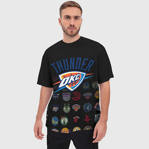 Мужская футболка оверсайз Oklahoma City Thunder 2 / 3D-принт – фото 3