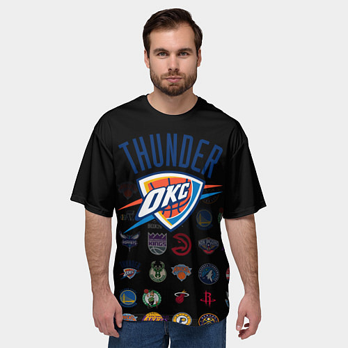Мужская футболка оверсайз Oklahoma City Thunder 2 / 3D-принт – фото 3