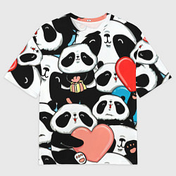 Футболка оверсайз мужская Панды, цвет: 3D-принт