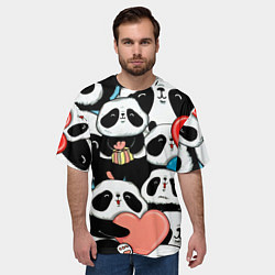 Футболка оверсайз мужская Панды, цвет: 3D-принт — фото 2