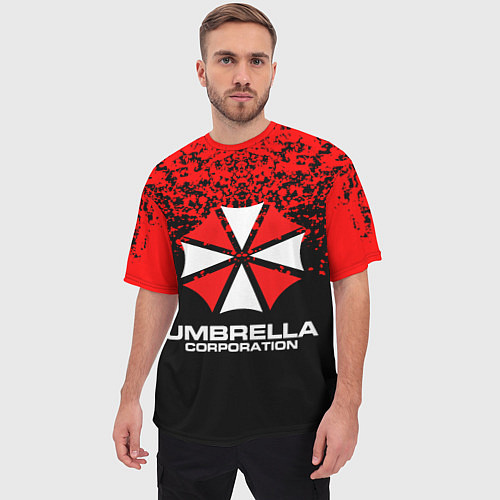 Мужская футболка оверсайз Umbrella Corporation / 3D-принт – фото 3
