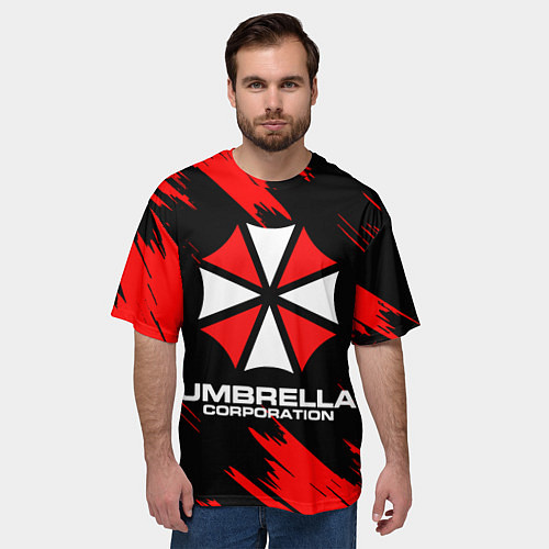 Мужская футболка оверсайз Umbrella Corporation / 3D-принт – фото 3