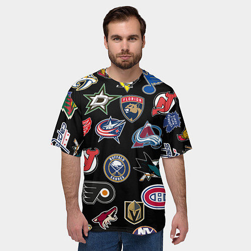 Мужская футболка оверсайз NBA PATTERN / 3D-принт – фото 3