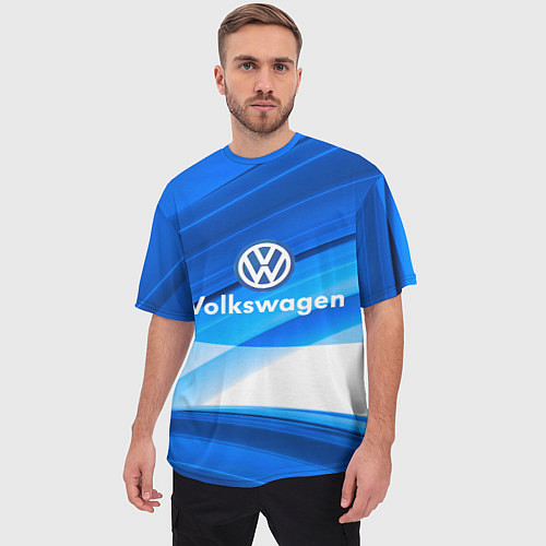 Мужская футболка оверсайз Volkswagen / 3D-принт – фото 3