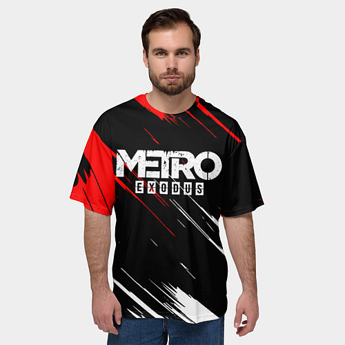 Мужская футболка оверсайз METRO EXODUS / 3D-принт – фото 3