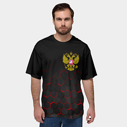 Футболка оверсайз мужская РОССИЯ, цвет: 3D-принт — фото 2