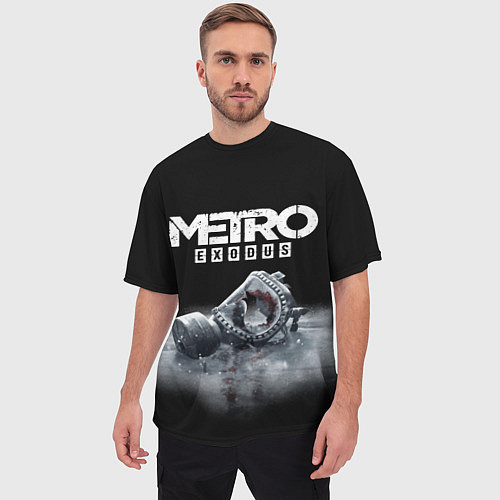 Мужская футболка оверсайз METRO EXODUS / 3D-принт – фото 3