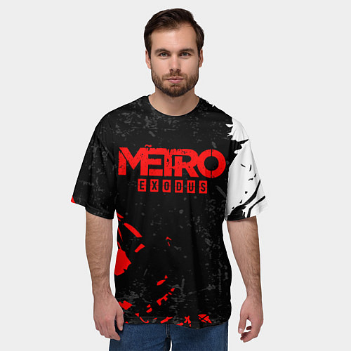 Мужская футболка оверсайз METRO EXODUS / 3D-принт – фото 3