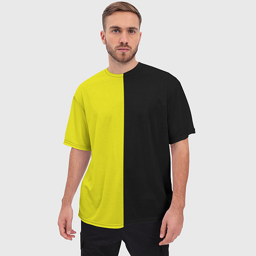 Мужская футболка оверсайз BLACK YELLOW / 3D-принт – фото 3