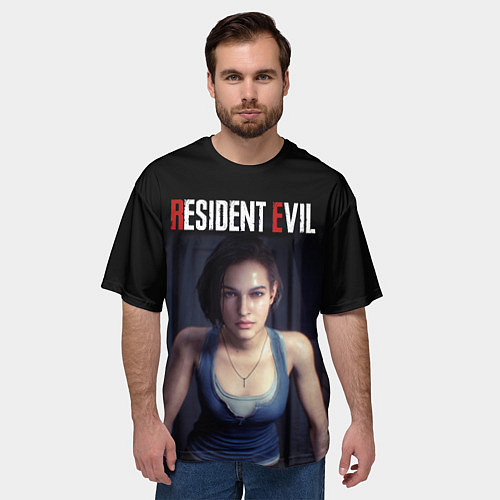 Мужская футболка оверсайз Jill Valentine / 3D-принт – фото 3