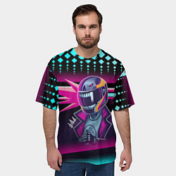 Футболка оверсайз мужская НЕОНОВЫЙ ГОНЩИК, цвет: 3D-принт — фото 2