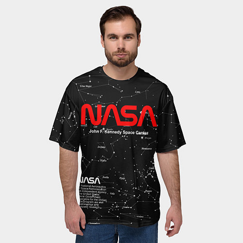 Мужская футболка оверсайз NASA / 3D-принт – фото 3