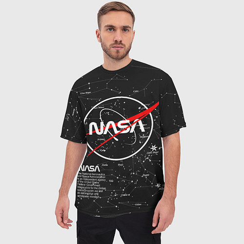 Мужская футболка оверсайз NASA / 3D-принт – фото 3