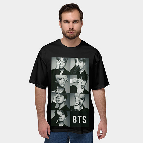 Мужская футболка оверсайз BTS / 3D-принт – фото 3