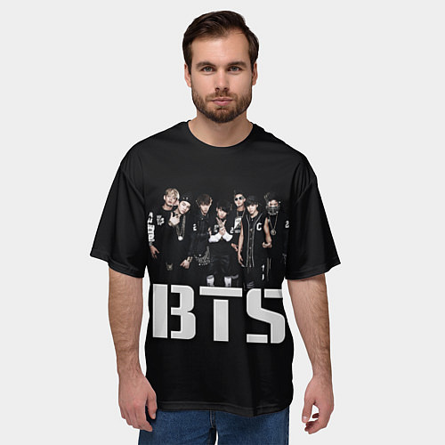 Мужская футболка оверсайз BTS / 3D-принт – фото 3