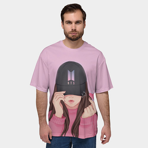 Мужская футболка оверсайз BTS / 3D-принт – фото 3
