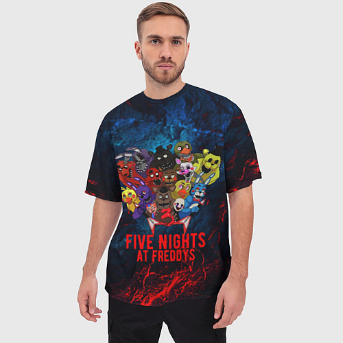 Мужская футболка оверсайз Five Nights At Freddys / 3D-принт – фото 3