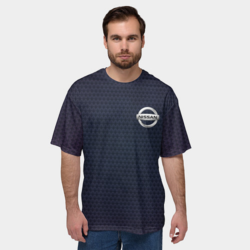 Мужская футболка оверсайз NISSAN / 3D-принт – фото 3