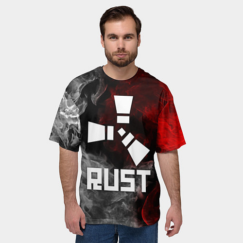 Мужская футболка оверсайз RUST / 3D-принт – фото 3