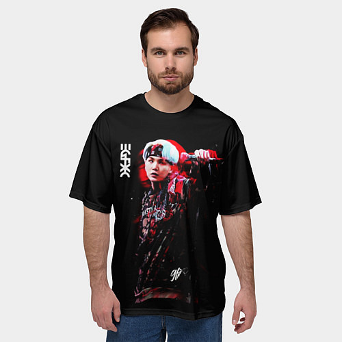 Мужская футболка оверсайз BTS / 3D-принт – фото 3