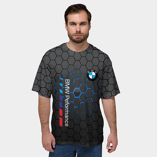 Мужская футболка оверсайз BMW / 3D-принт – фото 3