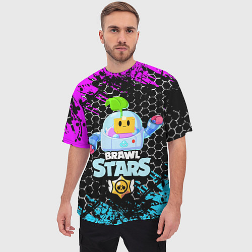Мужская футболка оверсайз BRAWL STARS SPROUT / 3D-принт – фото 3