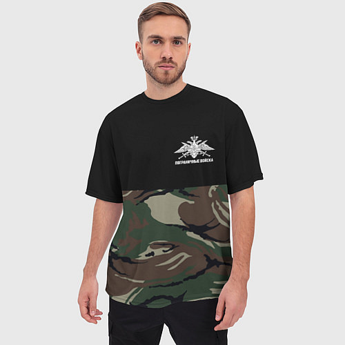 Мужская футболка оверсайз Пограничные Войска камуфляж / 3D-принт – фото 3