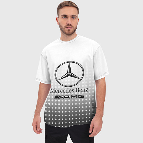 Мужская футболка оверсайз Mercedes-Benz / 3D-принт – фото 3