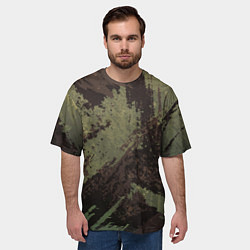 Футболка оверсайз мужская КАМУФЛЯЖ BROWN, цвет: 3D-принт — фото 2