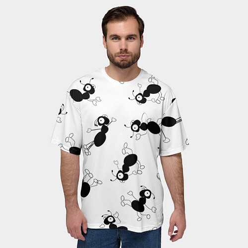 Мужская футболка оверсайз Муравьи / 3D-принт – фото 3