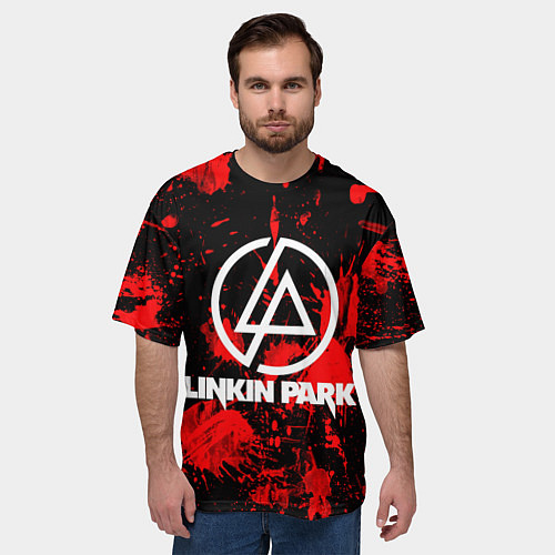 Мужская футболка оверсайз Linkin Park / 3D-принт – фото 3