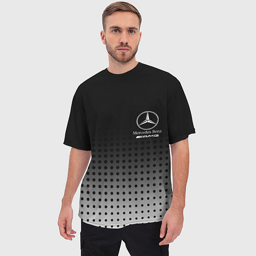 Мужская футболка оверсайз Mercedes-Benz / 3D-принт – фото 3