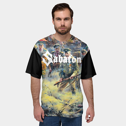 Мужская футболка оверсайз Sabaton / 3D-принт – фото 3