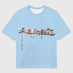 Футболка оверсайз мужская Совы на ветке, цвет: 3D-принт