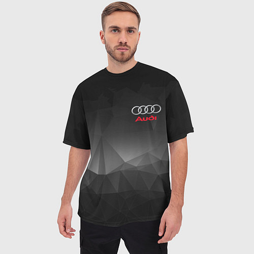 Мужская футболка оверсайз AUDI / 3D-принт – фото 3