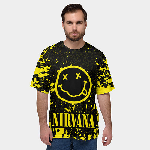 Мужская футболка оверсайз NIRVANA / 3D-принт – фото 3