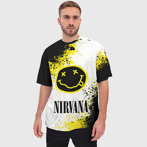 Мужская футболка оверсайз NIRVANA / 3D-принт – фото 3