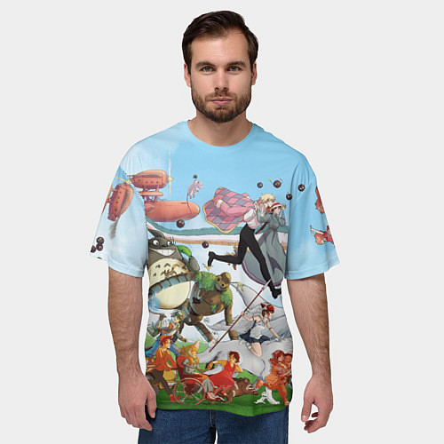 Мужская футболка оверсайз Studio Ghibli / 3D-принт – фото 3
