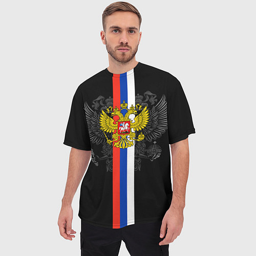 Мужская футболка оверсайз Россия / 3D-принт – фото 3