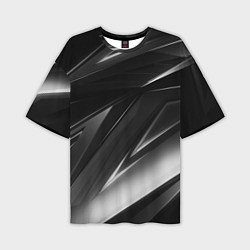 Футболка оверсайз мужская GEOMETRY STRIPES BLACK & WHITE, цвет: 3D-принт