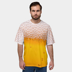 Футболка оверсайз мужская ЖИВОЕ ПЕННОЕ, цвет: 3D-принт — фото 2