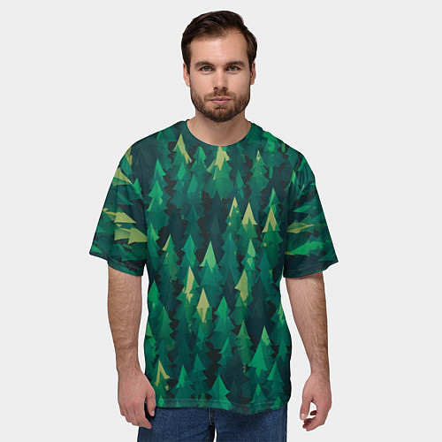 Мужская футболка оверсайз ЛЕС / 3D-принт – фото 3