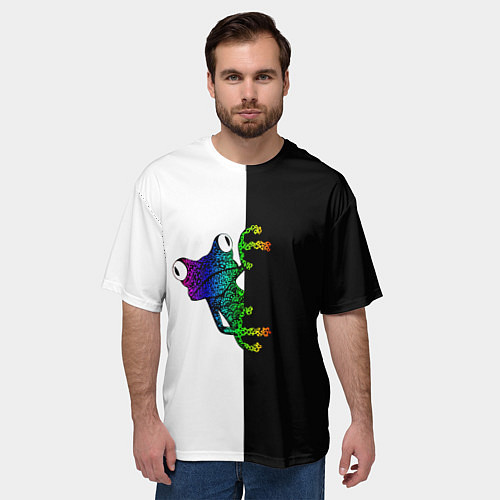 Мужская футболка оверсайз Лягуха / 3D-принт – фото 3