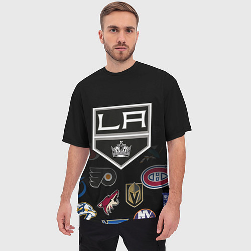 Мужская футболка оверсайз NHL Los Angeles Kings / 3D-принт – фото 3