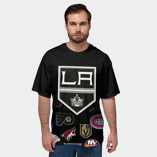 Мужская футболка оверсайз NHL Los Angeles Kings / 3D-принт – фото 3