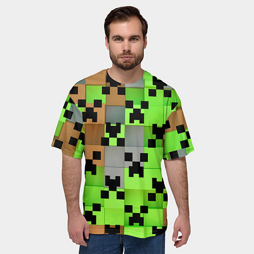 Мужская футболка оверсайз Minecraft / 3D-принт – фото 3