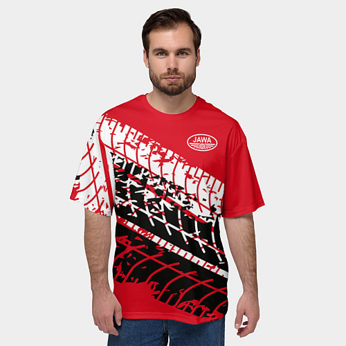 Мужская футболка оверсайз JAWA / 3D-принт – фото 3