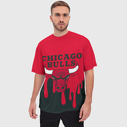 Футболка оверсайз мужская Chicago Bulls, цвет: 3D-принт — фото 2