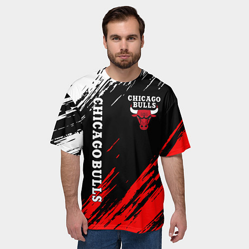 Мужская футболка оверсайз CHICAGO BULLS / 3D-принт – фото 3