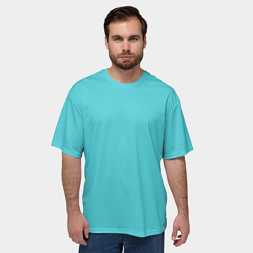 Мужская футболка оверсайз Бирюза / 3D-принт – фото 3